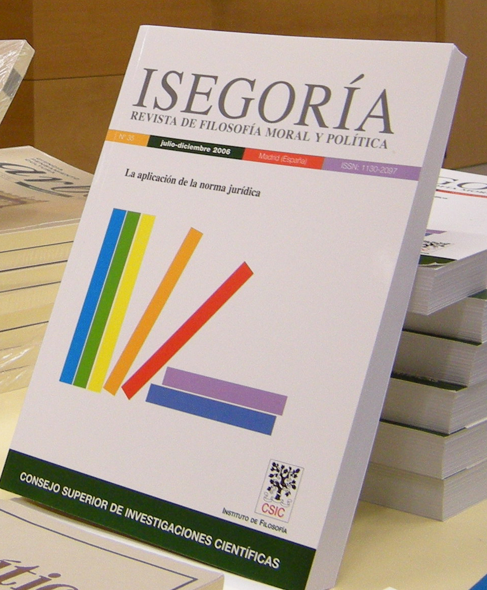 El nuevo número de la revista 'Isegoría' contiene un artículo de Roberto R. Aramayo y Concha Roldán (IFS)