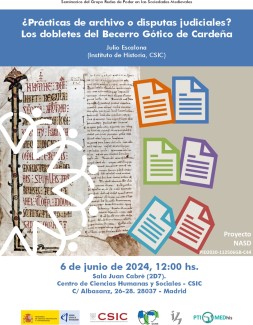 Seminario "¿Prácticas de archivo o disputas judiciales? Los dobletes del Becerro Gótico de Cardeña"