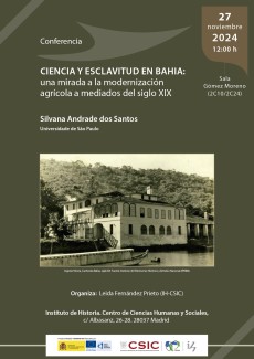 Conferencia "Ciencia y esclavitud en Bahía: una mirada a la modernización agrícola a mediados del siglo XIX"