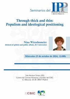 Seminario del IPP: "Through Thick and Thin: Populism and Ideological Positioning"